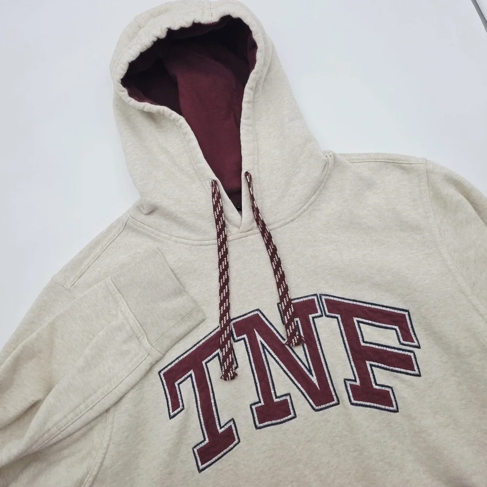 The‎ North Face Mens L Beige Graphic Hoodie Pullover Hooded Sweatshirt TNF Logo